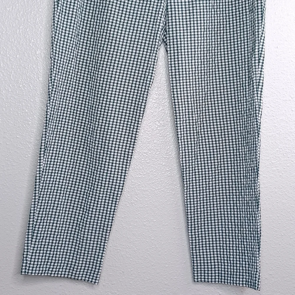 Free People West Side Tie Gingham Cropped Pants Sz 2